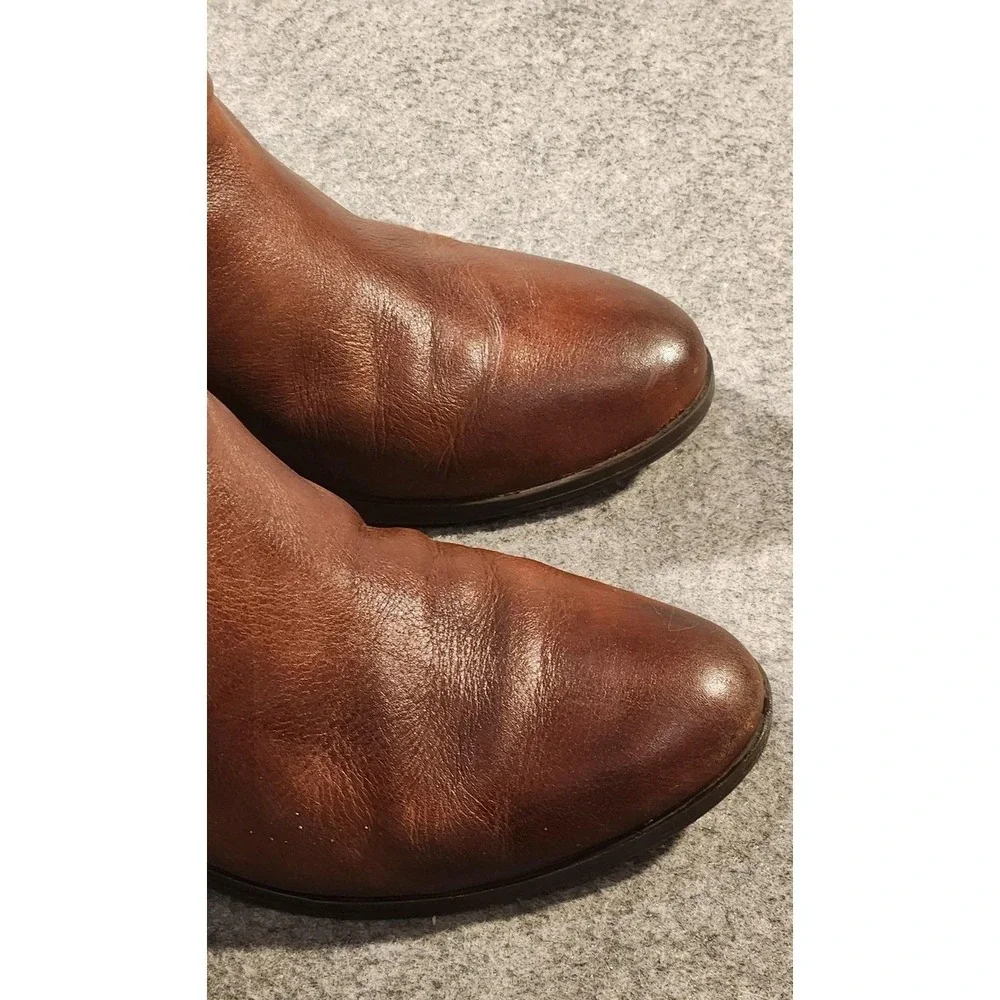 Vince Camuto Boots Womens Size 8.5 Brown Leather Peamer Ankle‎ Booties Straps